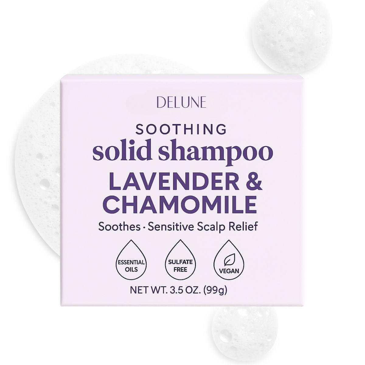 Lavender & Chamomile Solid Shampoo Bar - Soothes · Sensitive Scalp Relief