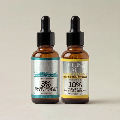 Delune Hyaluronic Aloe B5 and Super Vitamin C Duo studio packshot