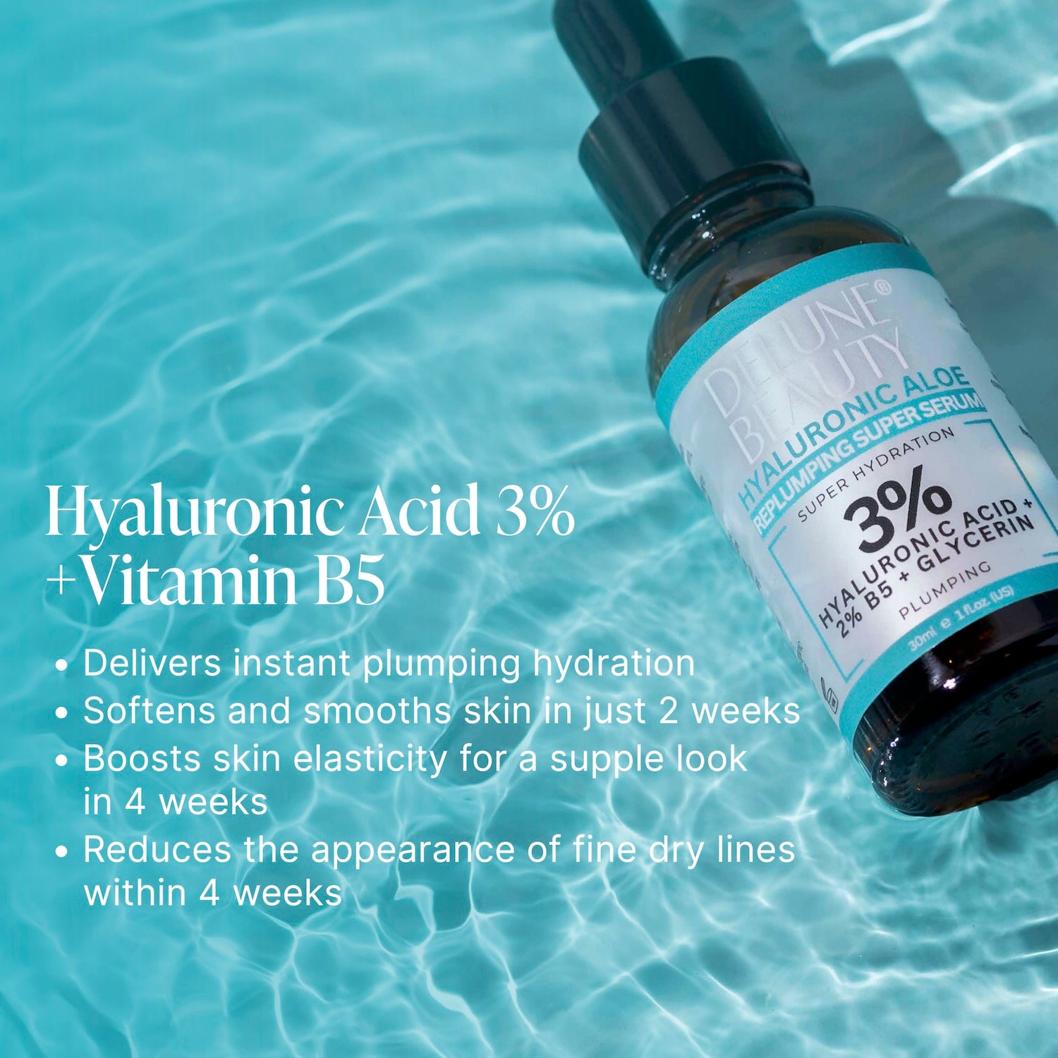 Radiant Hydration with 3% Hyaluronic Aloe B5 Serum – Delune