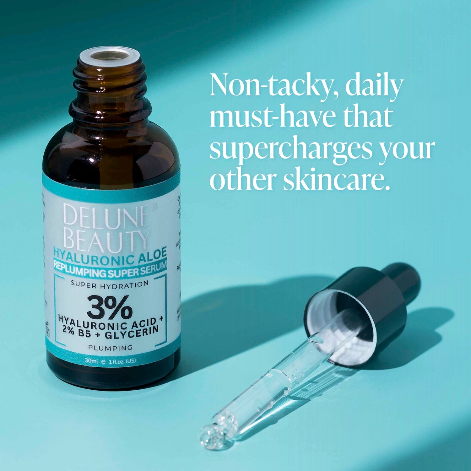 Radiant Hydration with 3% Hyaluronic Aloe B5 Serum – Delune