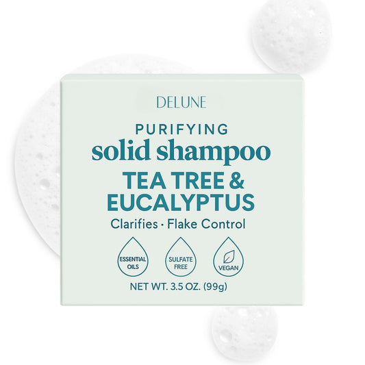 Tea Tree & Eucalyptus Solid Shampoo Bar - Clarifies · Flake Control