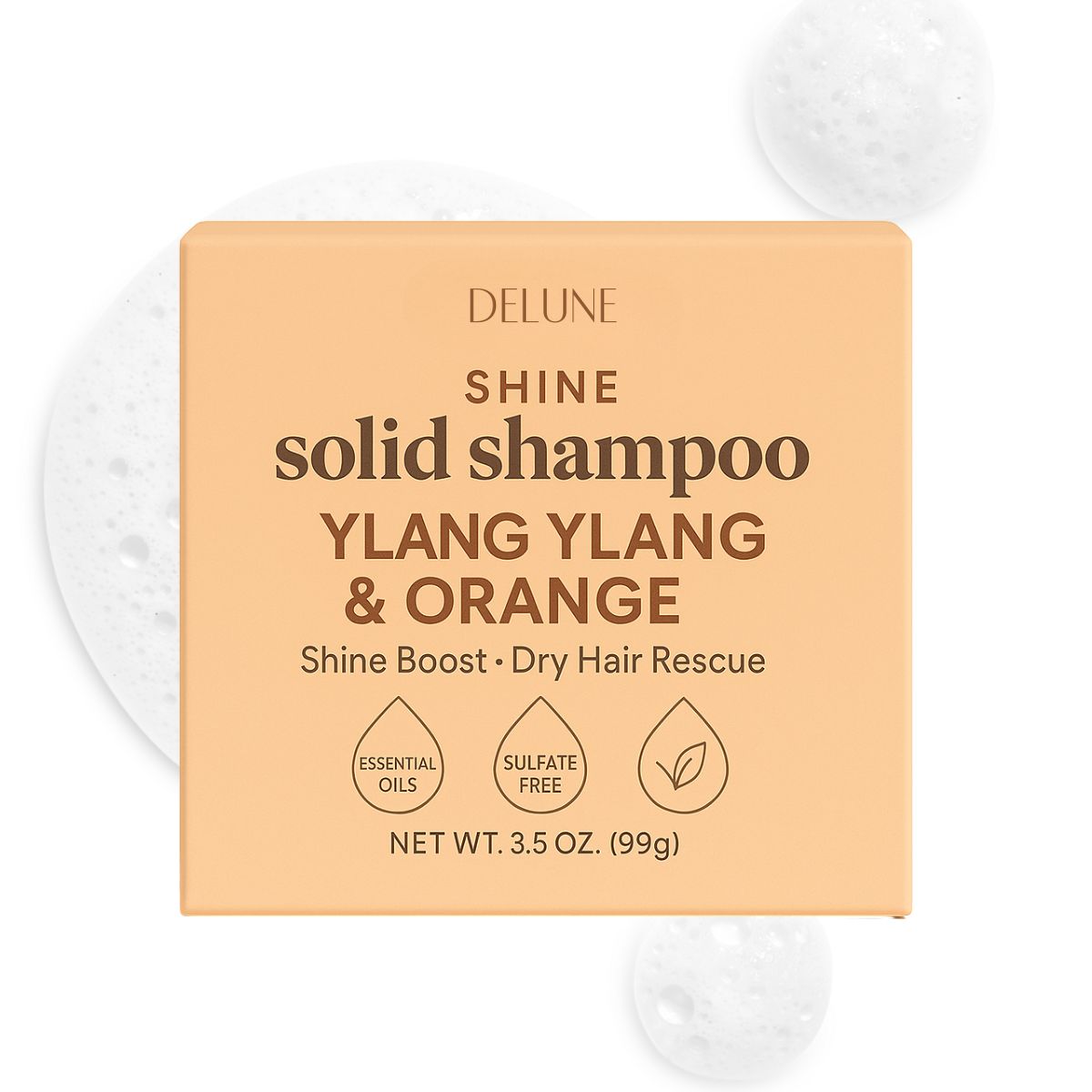 Ylang Ylang & Orange Solid Shampoo Bar - Shine Boost · Dry Hair Rescue