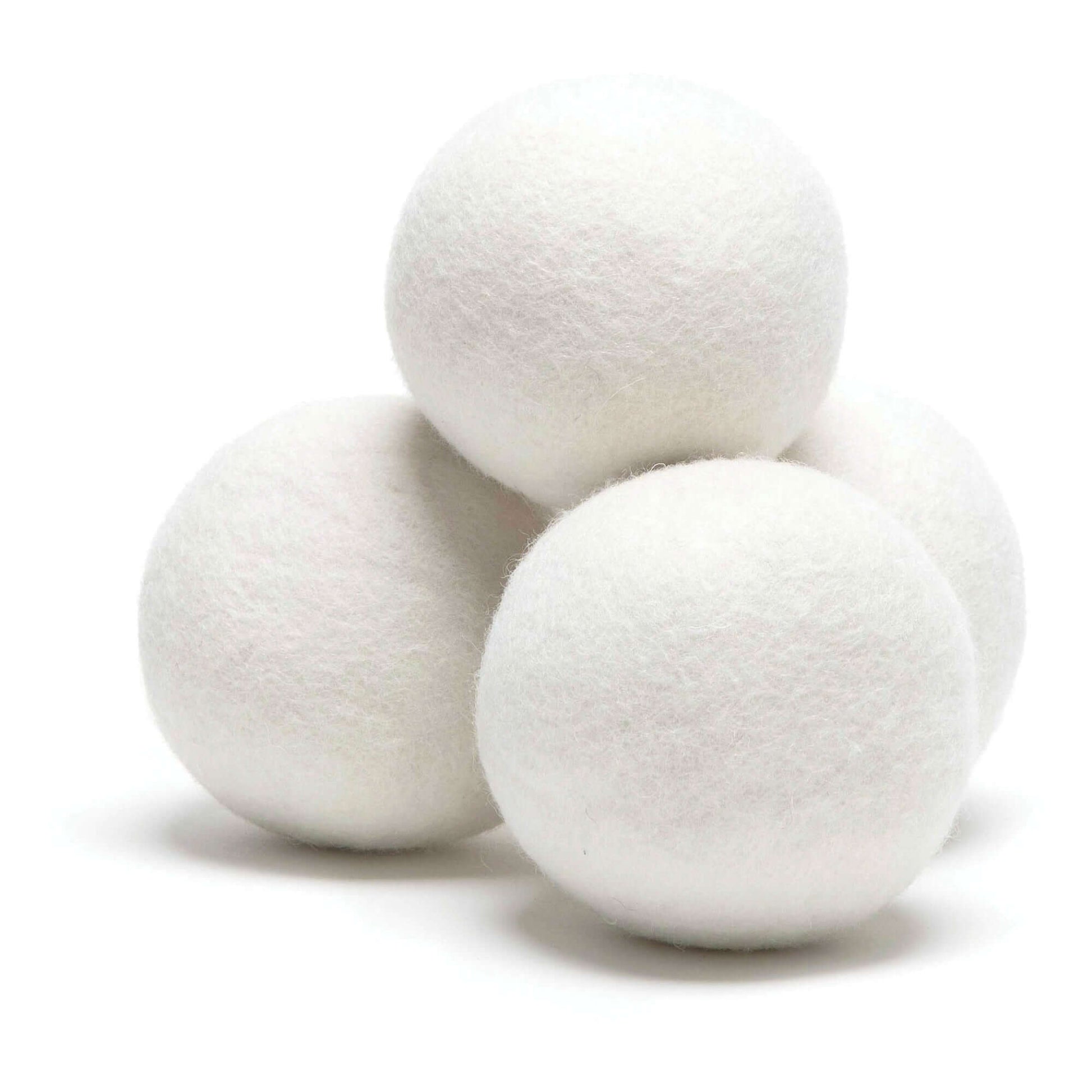 Set of 4 organic wool dryer balls for eco-friendly laundry care
