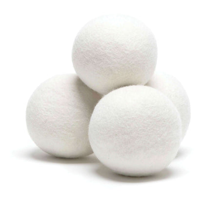 Set of 4 organic wool dryer balls for eco-friendly laundry care