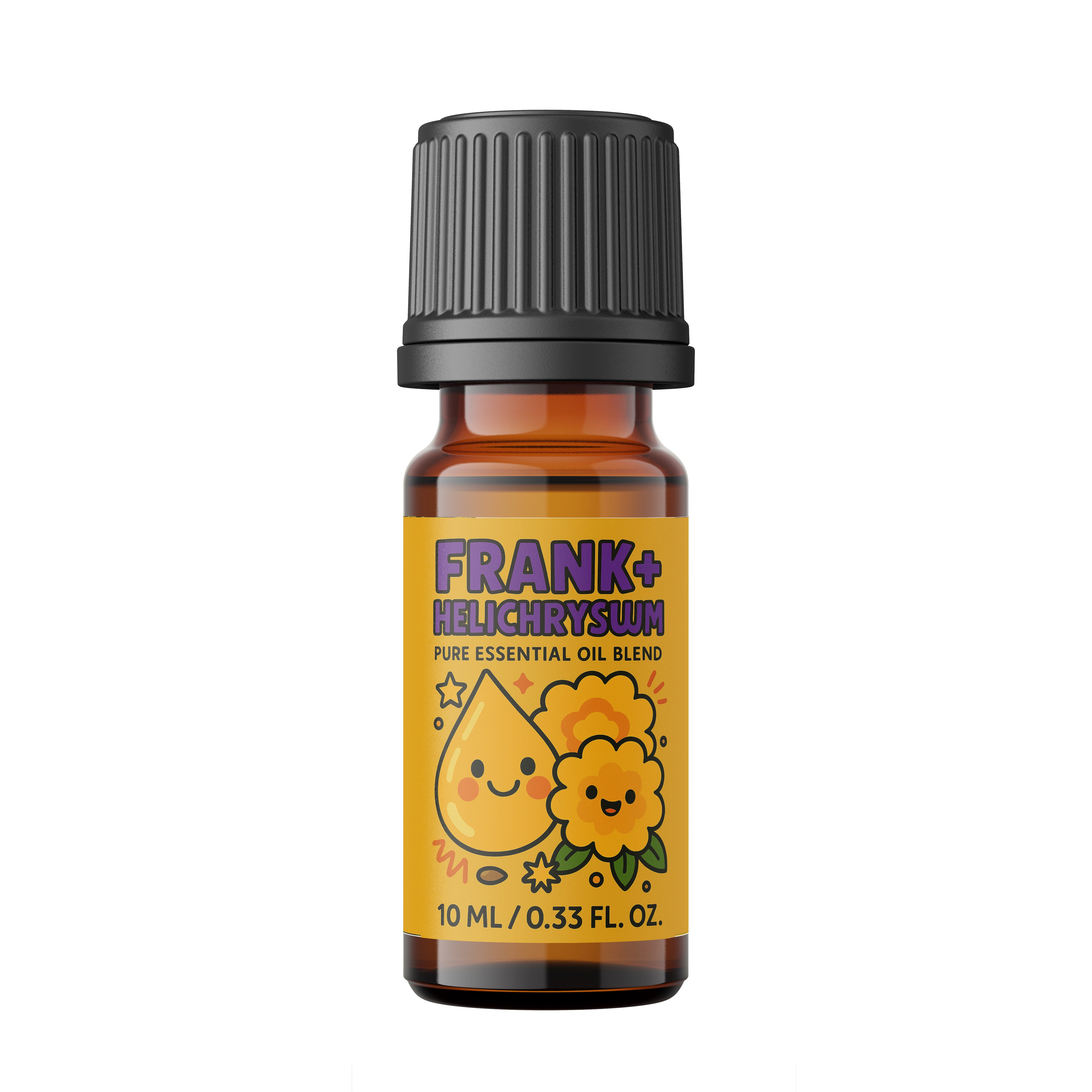 Frank + Helichrysum Pure Essential Oil Blend bottle - Skin healer and wellness boost, featuring frankincense and helichrysum oils.